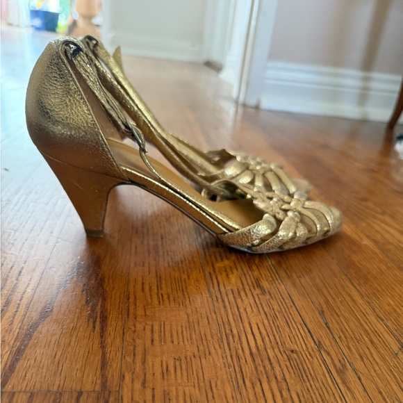Sezane gold sandals with “cutie” heel size 40 - Picture 6 of 9
